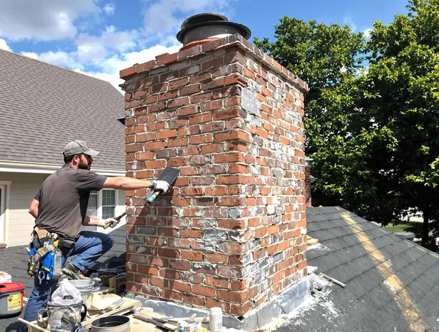 Completed chimney rebuild by Upper Arlington Chimney Sweep in Upper Arlington, OH