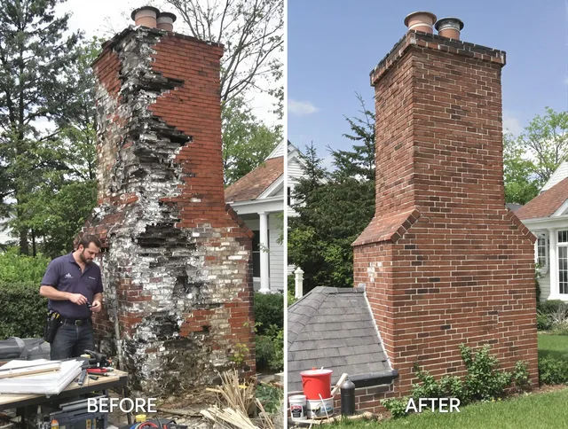 Upper Arlington Chimney Sweep performing a full chimney restoration in Upper Arlington, OH