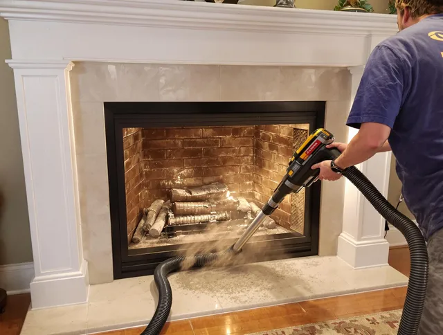 Fireplace cleaning performed by Upper Arlington Chimney Sweep in Upper Arlington, OH